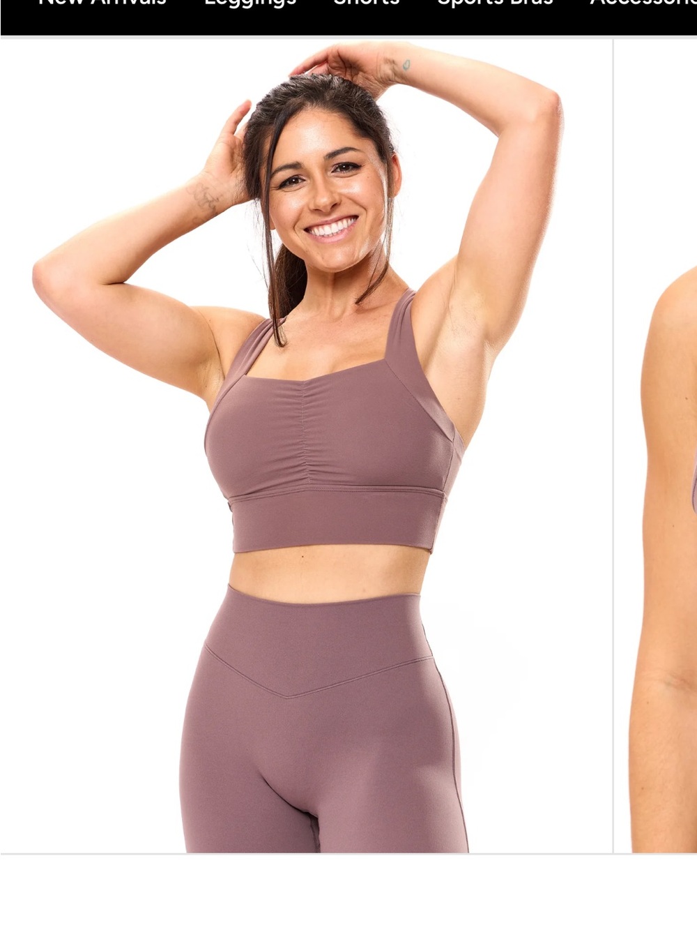 BuffBunny Ruched Seamless Sports Bra in Mocha Berry
